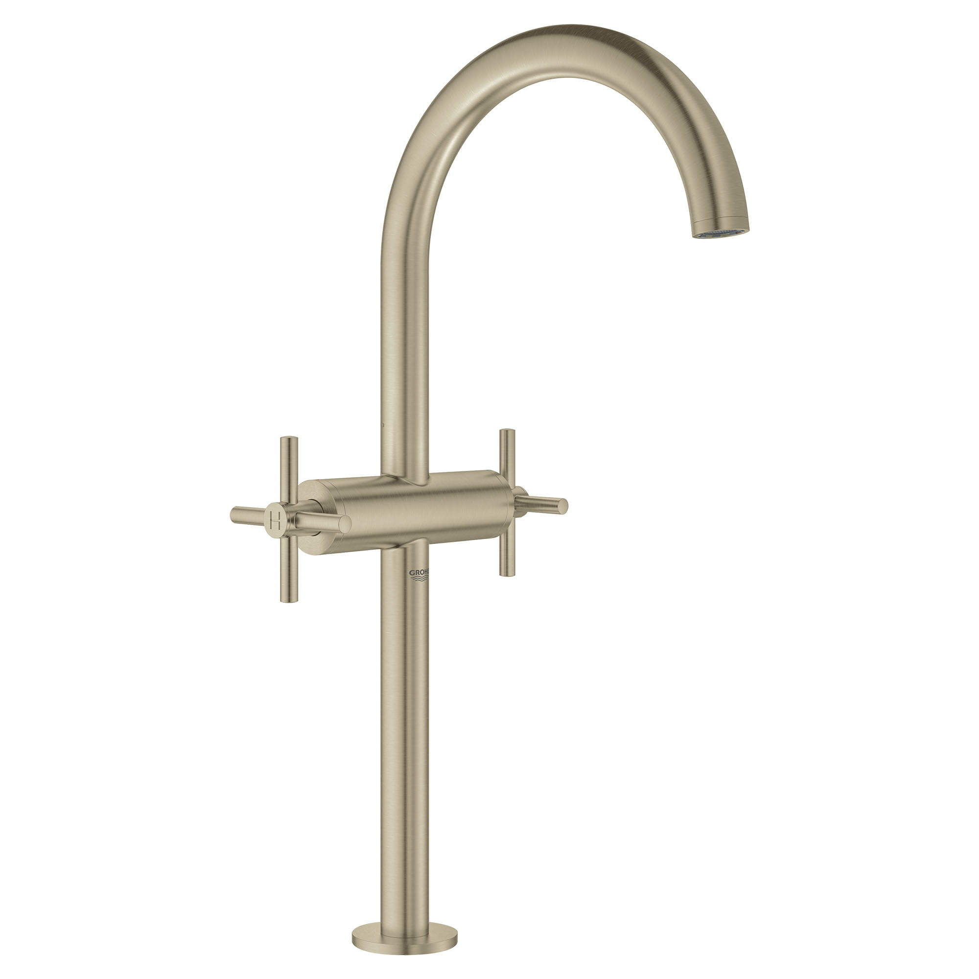 Single Hole Two Handle Deck Mount Vessel Sink Faucet 12 GPM GROHE BRUSHED NICKEL
